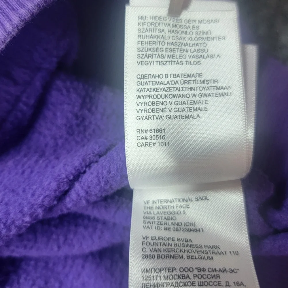 The North Face Mens Purple Box Logo Pullover Hoodie Sweatshirt Small NF0A3FRE